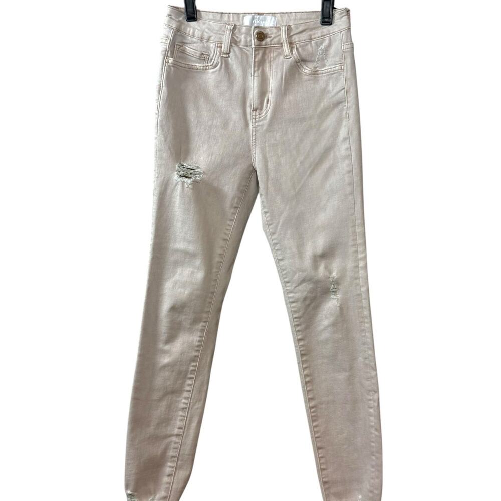 VERVET Women's blush Skinny Stretch Distressed Jeans 5-Pocket Denim